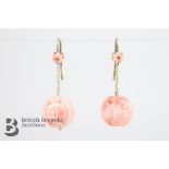 Pair of Chinese Coral Earrings