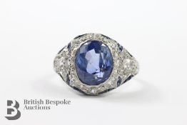 3.5 ct Sri Lankan Sapphire and Diamond Ring