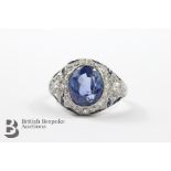 3.5 ct Sri Lankan Sapphire and Diamond Ring