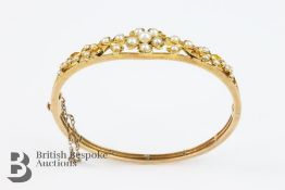 Edwardian Pearl Floral Bangle