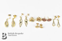 Miscellaneous 9ct Gold Stud Earrings