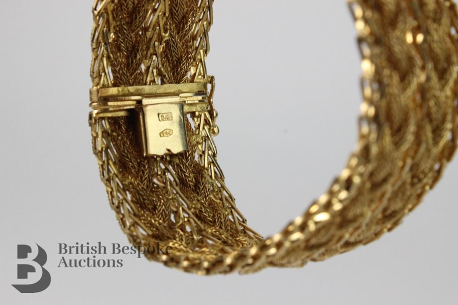 18ct Yellow Gold Mesh Link Bracelet - Image 2 of 7