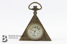 Brass Cased Masonic Pocket Watch