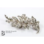 High Carat White Gold and Diamond Floral Spray Brooch