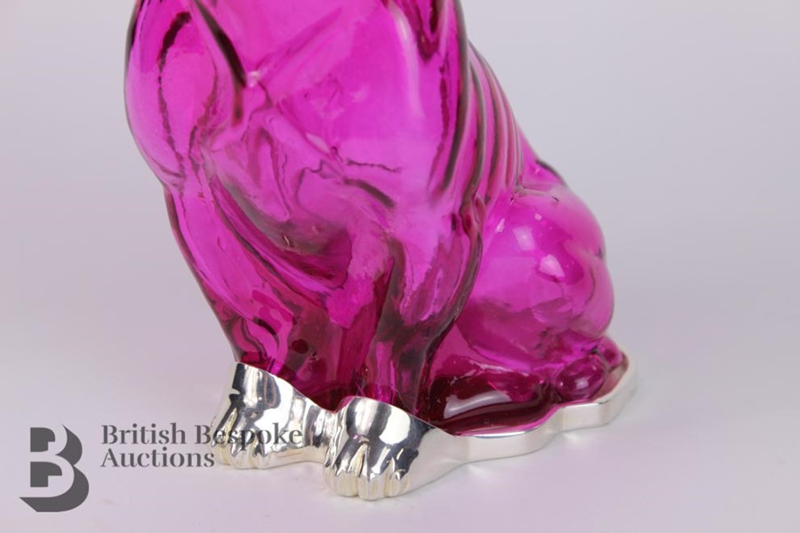 Unusual Cranberry Glass Claret Jug - Image 4 of 7