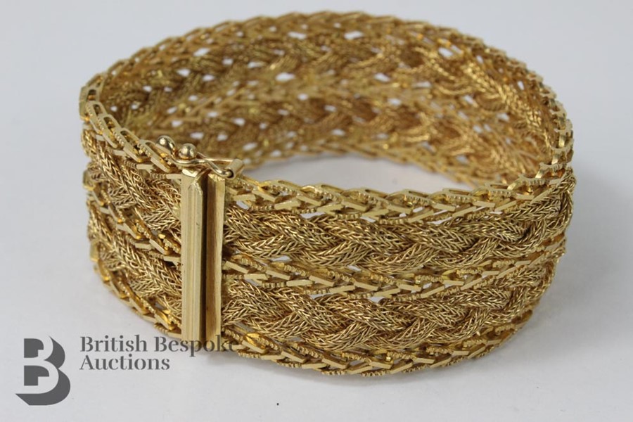 18ct Yellow Gold Mesh Link Bracelet - Image 4 of 7