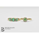 9ct Gold Emerald and Diamond Ring