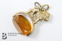 Yellow Gold and Citrine Fob