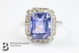 4.95ct Platinum Sapphire and Diamond Ring