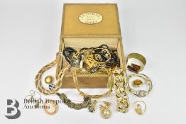 Cigar Box of Costume Jewellery