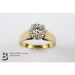18ct White and Yellow Gold Solitaire Diamond Ring