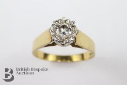 18ct White and Yellow Gold Solitaire Diamond Ring