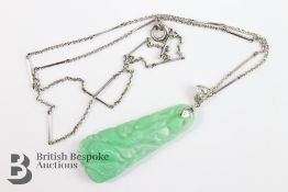 Chinese White Gold Jade Pendant