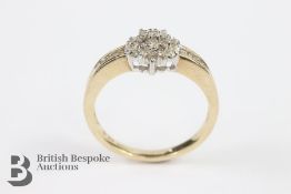 9ct Yellow Gold Diamond Cluster Ring