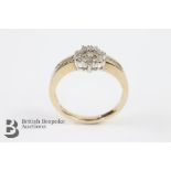 9ct Yellow Gold Diamond Cluster Ring