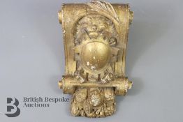 18th Century Wood and Gilt Architectural Corbel