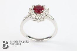 18ct White Gold Ruby and Diamond Ring