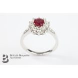 18ct White Gold Ruby and Diamond Ring