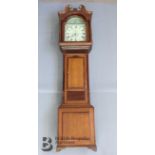 19th Century Bolton Oak and Mahogany Long Case Clock
