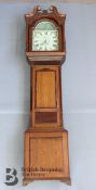 19th Century Bolton Oak and Mahogany Long Case Clock