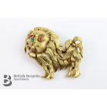 High Carat Yellow Gold Fancy Canine Brooch