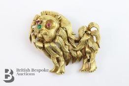 High Carat Yellow Gold Fancy Canine Brooch