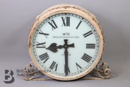 Large Exterior Smiths of London Wrought Iron Clock