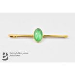 9ct Gold and Jade Bar Brooch