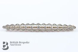 Yellow Gold Diamond Bar Brooch