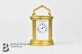 French Gilt Brass Bedside Clock - Henry Jacot