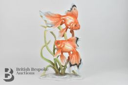 Rosenthal Porcelain Group - Siamese Fantail Fish