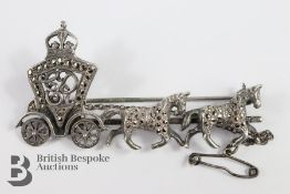 Silver Elizabeth II Coronation Brooch