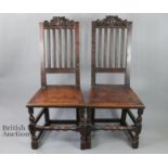 Pair of 18th Century Provincial Oak Hall Chairs