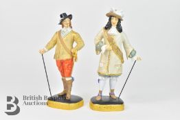 Royal Worcester Charles I and Charles II Figurines
