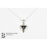 Silver Heart-Shaped Pendant and Chain