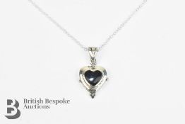 Silver Heart-Shaped Pendant and Chain