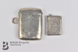 Silver Stamp Envelope and Silver Vesta Case