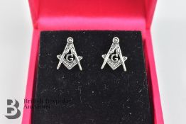 Pair of Silver Masonic Earrings