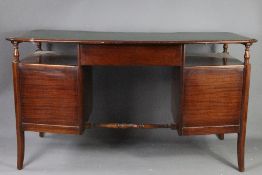 Green Leather Topped Office Desk