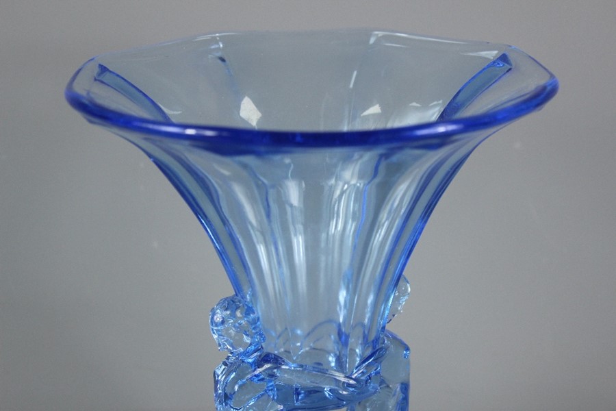 Three Blue Glass Czechoslovakian Items - Image 6 of 6