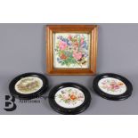 Four Detailed Floral Royal Worcester Porcelain Plaques