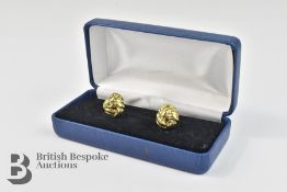 Pair of Gold Plated Knot-Style Cufflinks