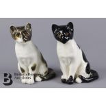 Two Mike Minton Ceramic Cats