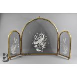 Glass and Brass Fire Screen