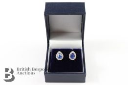 Pair of 18ct White Gold Sapphire and Diamond Stud Earrings