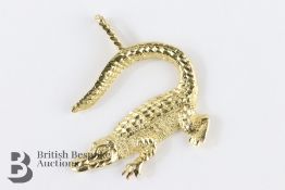 14ct Gold Crocodile Pendant