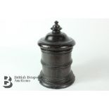 Early Victorian Ebonised Oak Tobacco Jar