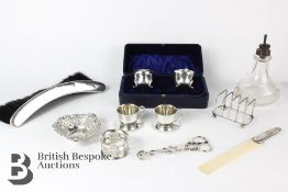 Sterling Silver Miniature Tea Cups and Saucers