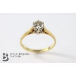 18ct Yellow Gold Diamond Solitaire Ring