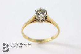 18ct Yellow Gold Diamond Solitaire Ring